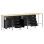 Set de mueble de trabajo y mesa de esquina de 5 piezas negra de madera de , Mesas de trabajo - Ref: Foro24-3321394, Precio: 6...