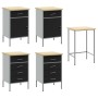 Set de mueble de trabajo y mesa de esquina de 5 piezas negra de madera de , Mesas de trabajo - Ref: Foro24-3321394, Precio: 6...