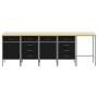Set de mueble de trabajo y mesa de esquina de 5 piezas negra de madera de , Mesas de trabajo - Ref: Foro24-3321394, Precio: 6...
