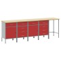 Set de Gabinete de Trabajo y Mesa de Esquina de 5 Piezas Rojo de Madera Ingenierizada de , Mesas de trabajo - Ref: Foro24-332...