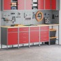 Set de Gabinete de Trabajo y Mesa de Esquina de 5 Piezas Rojo de Madera Ingenierizada de , Mesas de trabajo - Ref: Foro24-332...