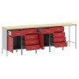 Set de Gabinete de Trabajo y Mesa de Esquina de 5 Piezas Rojo de Madera Ingenierizada de , Mesas de trabajo - Ref: Foro24-332...