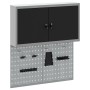 Conjunto de gabinete de herramientas y panel perforado de 3 piezas montado en la pared de metal negro de , Organización y alm...