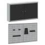Conjunto de gabinete de herramientas y panel perforado de 3 piezas montado en la pared de metal negro de , Organización y alm...