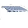 Toldo de pie automático azul y blanco 350x250 cm de vidaXL, Toldos - Ref: Foro24-3069526, Precio: 476,70 €, Descuento: %