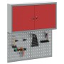 Conjunto de Gabinete de Herramientas y Panel Perforado de 3 Piezas Montado en la Pared Rojo de Metal de , Organización y alma...