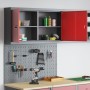 Conjunto de Gabinete de Herramientas y Panel Perforado de 3 Piezas Montado en la Pared Rojo de Metal de , Organización y alma...