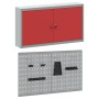 Conjunto de Gabinete de Herramientas y Panel Perforado de 3 Piezas Montado en la Pared Rojo de Metal de , Organización y alma...