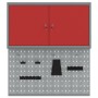 Conjunto de Gabinete de Herramientas y Panel Perforado de 3 Piezas Montado en la Pared Rojo de Metal de , Organización y alma...