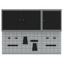 Set de Armario de Herramientas y Panel de Clavos de 5 Piezas Montado en la Pared Negro Metal de , Organización y almacenamien...
