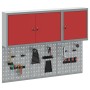 Set de Cabinet de Herramientas y Panel de Clavos de 5 Piezas Montado en la Pared Rojo de Metal de , Organización y almacenami...