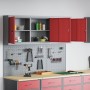 Set de Cabinet de Herramientas y Panel de Clavos de 5 Piezas Montado en la Pared Rojo de Metal de , Organización y almacenami...