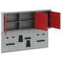 Set de Cabinet de Herramientas y Panel de Clavos de 5 Piezas Montado en la Pared Rojo de Metal de , Organización y almacenami...