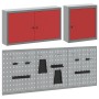 Set de Cabinet de Herramientas y Panel de Clavos de 5 Piezas Montado en la Pared Rojo de Metal de , Organización y almacenami...