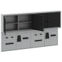 Conjunto de gabinete de herramientas y panel perforado de 6 piezas montado en la pared de en metal negro de , Organización y ...