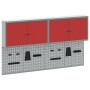 Conjunto de gabinete de herramientas y panel de clavijas de 6 piezas montado en la pared de en metal rojo de , Organización y...