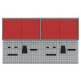 Conjunto de gabinete de herramientas y panel de clavijas de 6 piezas montado en la pared de en metal rojo de , Organización y...