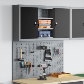 Set de Gabinete y Tablero de Herramientas de 3 Piezas Montado en la Pared Metal Negro de , Organización y almacenamiento de h...