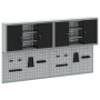Set de gabinete de herramientas y panel perforado de 4 piezas montado en la pared, metal negro de , Organización y almacenami...