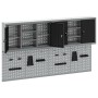 Set de gabinete de herramientas y panel perforado de 4 piezas montado en la pared, metal negro de , Organización y almacenami...
