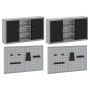 Set de gabinete de herramientas y panel perforado de 4 piezas montado en la pared, metal negro de , Organización y almacenami...