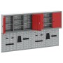 Conjunto de 4 Piezas de Gabinete y Panel Perforado Wall Mounted Rojo Metal de , Organización y almacenamiento de herramientas...
