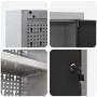 Set de gabinete de herramientas y panel perforado de 4 piezas montado en la pared, metal negro de , Organización y almacenami...