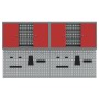 Conjunto de 4 Piezas de Gabinete y Panel Perforado Wall Mounted Rojo Metal de , Organización y almacenamiento de herramientas...