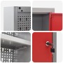 Conjunto de 4 Piezas de Gabinete y Panel Perforado Wall Mounted Rojo Metal de , Organización y almacenamiento de herramientas...