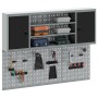 Conjunto de Gabinete de Herramientas y Panel de Perforaciones de 6 Piezas de Montado en la Pared Negro Metal de , Organizació...