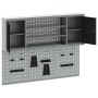 Conjunto de Gabinete de Herramientas y Panel de Perforaciones de 6 Piezas de Montado en la Pared Negro Metal de , Organizació...