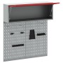 Conjunto de Gabinete de Herramientas y Tablero de Clavijas de 3 Piezas Montado en la Pared Rojo de Metal de , Organización y ...