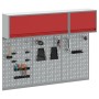 Conjunto de gabinete de herramientas y panel perforado de 5 piezas montado en la pared de Rojo Metal de , Organización y alma...