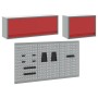 Conjunto de gabinete de herramientas y panel perforado de 5 piezas montado en la pared de Rojo Metal de , Organización y alma...