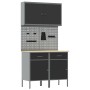 Conjunto de gabinete de trabajo y panel perforado de 5 piezas Negro MDF y metal de , Mesas de trabajo - Ref: Foro24-3321416, ...