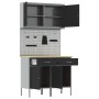 Conjunto de gabinete de trabajo y panel perforado de 5 piezas Negro MDF y metal de , Mesas de trabajo - Ref: Foro24-3321416, ...