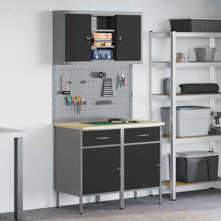 Set de Gabinetes de Trabajo Set de 5 Negro Acero Estándar de , Mesas de trabajo - Ref: Foro24-3321418, Precio: 379,31 €, Desc...
