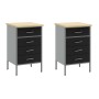 Set de Gabinete de Trabajo Set de 4 Negro Acero Grande de , Mesas de trabajo - Ref: Foro24-3321420, Precio: 416,57 €, Descuen...
