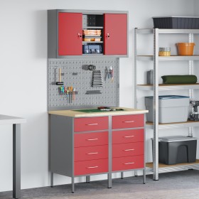 Conjunto de Banco de Trabajo de 5 Piezas Rojo Acero de , Mesas de trabajo - Ref: Foro24-3321423, Precio: 409,06 €, Descuento: %