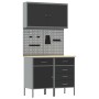 Set de Gabinete de Trabajo Set de 4 Negro Acero Mediano de , Mesas de trabajo - Ref: Foro24-3321424, Precio: 393,24 €, Descue...