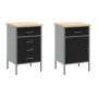 Set de Gabinete de Trabajo Set de 4 Negro Acero Mediano de , Mesas de trabajo - Ref: Foro24-3321424, Precio: 393,24 €, Descue...