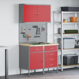 Conjunto de Banco de Trabajo de 5 Piezas Rojo Acero de , Mesas de trabajo - Ref: Foro24-3321425, Precio: 385,49 €, Descuento: %