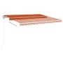 Toldo retráctil automático con postes naranja y marrón 4x3 m de vidaXL, Toldos - Ref: Foro24-3069950, Precio: 714,51 €, Descu...