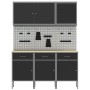 Set de Gabinete de Trabajo Set de 6 Negro Acero Grande de , Mesas de trabajo - Ref: Foro24-3321428, Precio: 560,73 €, Descuen...