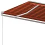 Toldo retráctil automático con postes naranja y marrón 4x3 m de vidaXL, Toldos - Ref: Foro24-3069950, Precio: 714,51 €, Descu...