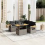 Set de muebles de jardín 6 pzas y cojines ratán sintético gris en Conjuntos de jardín | Comprar online en Foru.es
