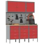 Conjunto de gabinete de trabajo y tablero de clavos de 8 piezas rojo MDF y metal de , Mesas de trabajo - Ref: Foro24-3321435,...