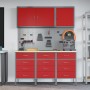 Conjunto de gabinete de trabajo y tablero de clavos de 8 piezas rojo MDF y metal de , Mesas de trabajo - Ref: Foro24-3321435,...