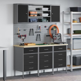 Set de Banco de Trabajo de 7 Piezas Acero Negro de , Mesas de trabajo - Ref: Foro24-3321436, Precio: 609,82 €, Descuento: %