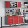 Conjunto de banco de trabajo de 7 piezas en acero rojo de , Mesas de trabajo - Ref: Foro24-3321437, Precio: 578,54 €, Descuen...